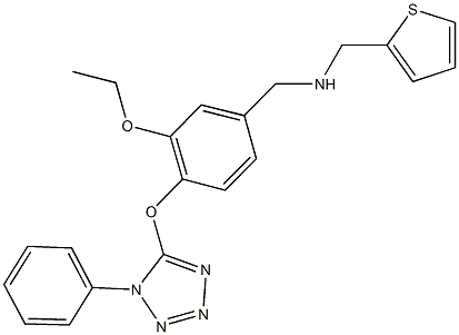 N-{3-ethoxy-4-[(1-phenyl-1H-tetraazol-5-yl)oxy]benzyl}-N-(2-thienylmethyl)amine Struktur
