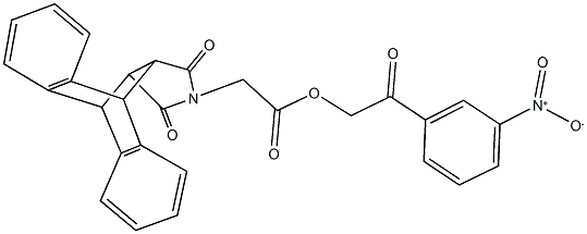 2-{3-nitrophenyl}-2-oxoethyl (16,18-dioxo-17-azapentacyclo[6.6.5.0~2,7~.0~9,14~.0~15,19~]nonadeca-2,4,6,9,11,13-hexaen-17-yl)acetate,,结构式