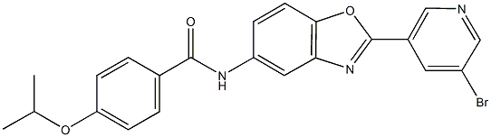 N-[2-(5-bromo-3-pyridinyl)-1,3-benzoxazol-5-yl]-4-isopropoxybenzamide,,结构式