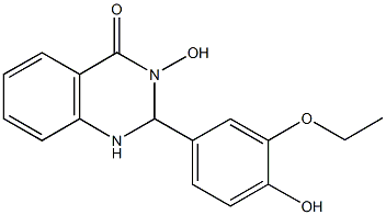 2-(3-ethoxy-4-hydroxyphenyl)-3-hydroxy-2,3-dihydro-4(1H)-quinazolinone Struktur