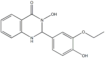 2-(3-ethoxy-4-hydroxyphenyl)-3-hydroxy-2,3-dihydro-4(1H)-quinazolinone Structure