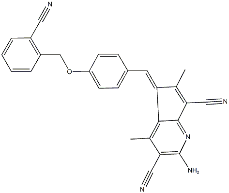 2-amino-5-{4-[(2-cyanobenzyl)oxy]benzylidene}-4,6-dimethyl-5H-cyclopenta[b]pyridine-3,7-dicarbonitrile