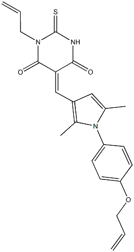 1-allyl-5-({1-[4-(allyloxy)phenyl]-2,5-dimethyl-1H-pyrrol-3-yl}methylene)-2-thioxodihydro-4,6(1H,5H)-pyrimidinedione Struktur