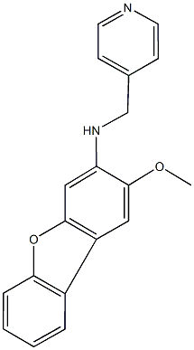 2-methoxy-N-(4-pyridinylmethyl)dibenzo[b,d]furan-3-amine 化学構造式