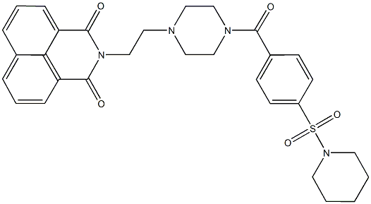 2-(2-{4-[4-(1-piperidinylsulfonyl)benzoyl]-1-piperazinyl}ethyl)-1H-benzo[de]isoquinoline-1,3(2H)-dione Structure