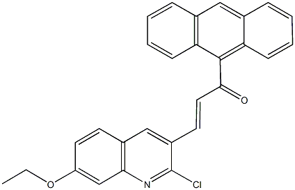 1-(9-anthryl)-3-(2-chloro-7-ethoxy-3-quinolinyl)-2-propen-1-one,,结构式