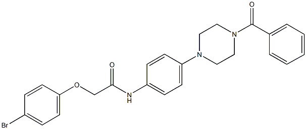 N-[4-(4-benzoyl-1-piperazinyl)phenyl]-2-(4-bromophenoxy)acetamide Struktur