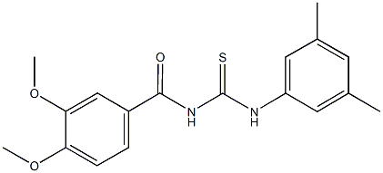 N-(3,4-dimethoxybenzoyl)-N'-(3,5-dimethylphenyl)thiourea Structure