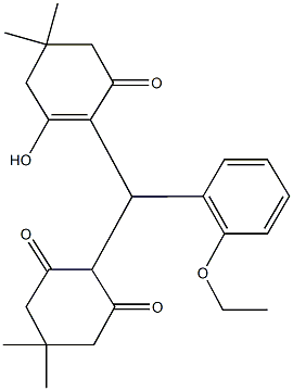 2-[(2-ethoxyphenyl)(2-hydroxy-4,4-dimethyl-6-oxo-1-cyclohexen-1-yl)methyl]-5,5-dimethyl-1,3-cyclohexanedione Structure