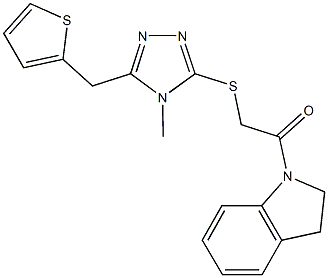 2-(2,3-dihydro-1H-indol-1-yl)-2-oxoethyl 4-methyl-5-(2-thienylmethyl)-4H-1,2,4-triazol-3-yl sulfide