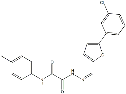 2-(2-{[5-(3-chlorophenyl)-2-furyl]methylene}hydrazino)-N-(4-methylphenyl)-2-oxoacetamide,,结构式
