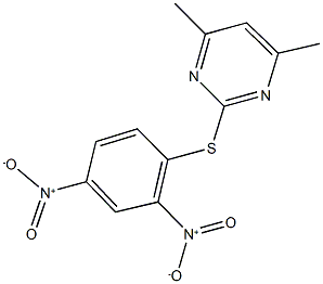 2-({2,4-bisnitrophenyl}sulfanyl)-4,6-dimethylpyrimidine Struktur