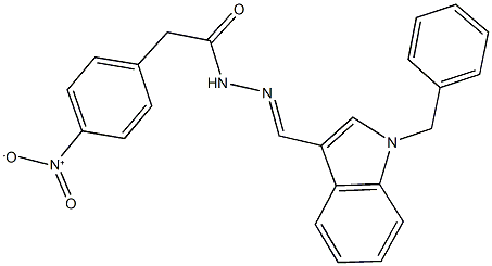 N'-[(1-benzyl-1H-indol-3-yl)methylene]-2-{4-nitrophenyl}acetohydrazide 化学構造式