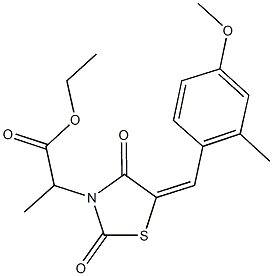 ethyl 2-[5-(4-methoxy-2-methylbenzylidene)-2,4-dioxo-1,3-thiazolidin-3-yl]propanoate Structure