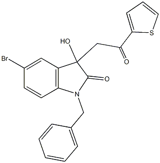 1-benzyl-5-bromo-3-hydroxy-3-[2-oxo-2-(2-thienyl)ethyl]-1,3-dihydro-2H-indol-2-one