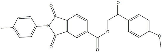 2-(4-methoxyphenyl)-2-oxoethyl 2-(4-methylphenyl)-1,3-dioxo-5-isoindolinecarboxylate Struktur