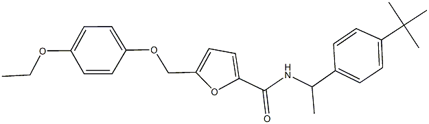 N-[1-(4-tert-butylphenyl)ethyl]-5-[(4-ethoxyphenoxy)methyl]-2-furamide Struktur