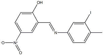 4-nitro-2-{[(3-iodo-4-methylphenyl)imino]methyl}phenol Struktur