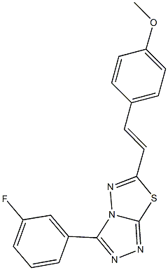 4-{2-[3-(3-fluorophenyl)[1,2,4]triazolo[3,4-b][1,3,4]thiadiazol-6-yl]vinyl}phenyl methyl ether Struktur