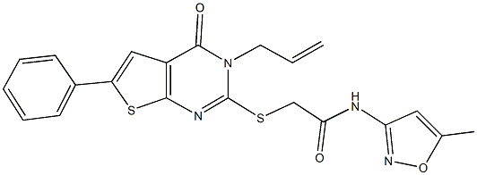 2-[(3-allyl-4-oxo-6-phenyl-3,4-dihydrothieno[2,3-d]pyrimidin-2-yl)sulfanyl]-N-(5-methyl-3-isoxazolyl)acetamide|