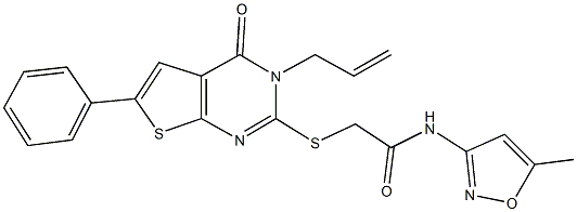  2-[(3-allyl-4-oxo-6-phenyl-3,4-dihydrothieno[2,3-d]pyrimidin-2-yl)sulfanyl]-N-(5-methyl-3-isoxazolyl)acetamide