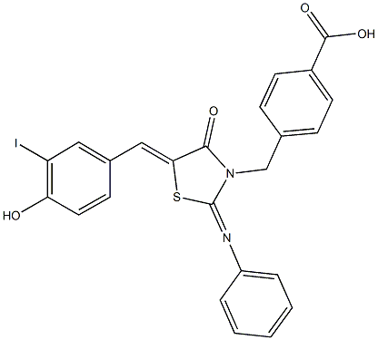 4-{[5-(4-hydroxy-3-iodobenzylidene)-4-oxo-2-(phenylimino)-1,3-thiazolidin-3-yl]methyl}benzoic acid