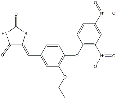 5-(4-{2,4-bisnitrophenoxy}-3-ethoxybenzylidene)-1,3-thiazolidine-2,4-dione,,结构式