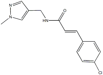 3-(4-chlorophenyl)-N-[(1-methyl-1H-pyrazol-4-yl)methyl]acrylamide 结构式