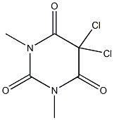 5,5-dichloro-1,3-dimethyl-2,4,6(1H,3H,5H)-pyrimidinetrione 化学構造式