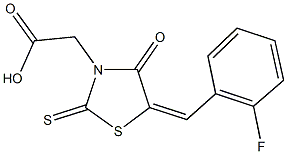 [5-(2-fluorobenzylidene)-4-oxo-2-thioxo-1,3-thiazolidin-3-yl]acetic acid,,结构式