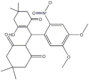 2-((2-hydroxy-4,4-dimethyl-6-oxo-1-cyclohexen-1-yl){2-nitro-4,5-dimethoxyphenyl}methyl)-5,5-dimethyl-1,3-cyclohexanedione Structure