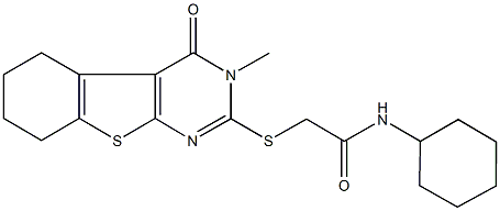 N-cyclohexyl-2-[(3-methyl-4-oxo-3,4,5,6,7,8-hexahydro[1]benzothieno[2,3-d]pyrimidin-2-yl)sulfanyl]acetamide|