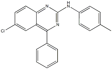 6-chloro-N-(4-methylphenyl)-4-phenylquinazolin-2-amine 结构式