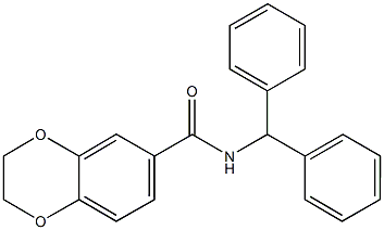 N-benzhydryl-2,3-dihydro-1,4-benzodioxine-6-carboxamide Struktur