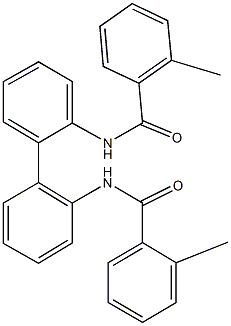 2-methyl-N-{2'-[(2-methylbenzoyl)amino][1,1'-biphenyl]-2-yl}benzamide 化学構造式