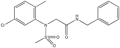 N-benzyl-2-[5-chloro-2-methyl(methylsulfonyl)anilino]acetamide Structure