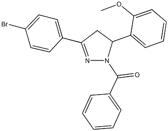 2-[1-benzoyl-3-(4-bromophenyl)-4,5-dihydro-1H-pyrazol-5-yl]phenyl methyl ether Structure