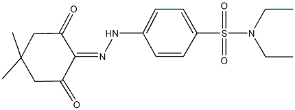4-[2-(4,4-dimethyl-2,6-dioxocyclohexylidene)hydrazino]-N,N-diethylbenzenesulfonamide Struktur