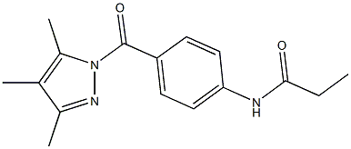 N-{4-[(3,4,5-trimethyl-1H-pyrazol-1-yl)carbonyl]phenyl}propanamide 化学構造式