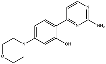 2-(2-氨基嘧啶-4-基)-5-吗啉代酚, 1000340-04-4, 结构式