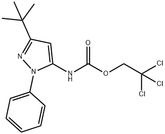 2,2,2-三氯乙基(3-(叔丁基)-1-苯基-1H-吡唑-5-基)氨基甲酸酯 结构式