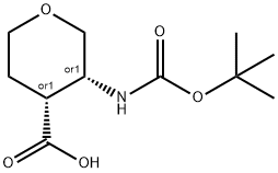 順式-3-N-BOC-氨基四氢-2H-吡喃-4-甲酸,1006891-33-3,结构式