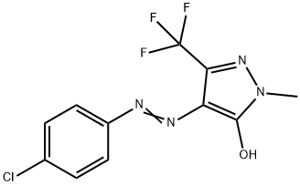4-[(E)-2-(4-chlorophenyl)diazen-1-yl]-1-methyl-3-(trifluoromethyl)-1H-pyrazol-5-ol 结构式