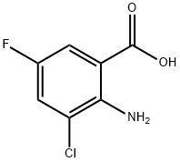 2-氨基-3-氯-5-氟苯甲酸 结构式