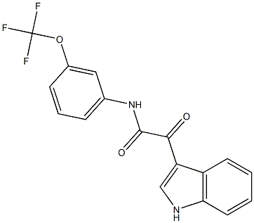 2-(1H-indol-3-yl)-2-oxo-N-[3-(trifluoromethoxy)phenyl]acetamide,,结构式