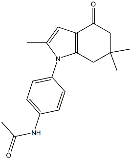 N-[4-(2,6,6-trimethyl-4-oxo-4,5,6,7-tetrahydro-1H-indol-1-yl)phenyl]acetamide 结构式