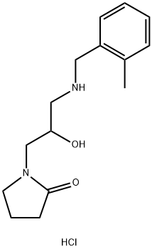 1-(2-hydroxy-3-{[(2-methylphenyl)methyl]amino}propyl)pyrrolidin-2-one hydrochloride 化学構造式