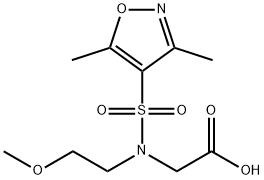 N-(((3,5-二甲基异噁唑-4-基)磺酰基)-N-(2-甲氧基乙基)甘氨酸, 1033194-58-9, 结构式