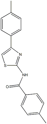 4-methyl-N-[4-(4-methylphenyl)-1,3-thiazol-2-yl]benzamide,,结构式