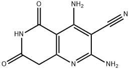 2,4-diamino-5,7-dioxo-5,6,7,8-tetrahydro[1,6]naphthyridine-3-carbonitrile Struktur